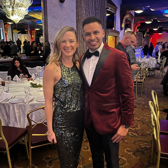 Badgley Mischka evergreen sequin dress size 0 - Picture 6 of 6